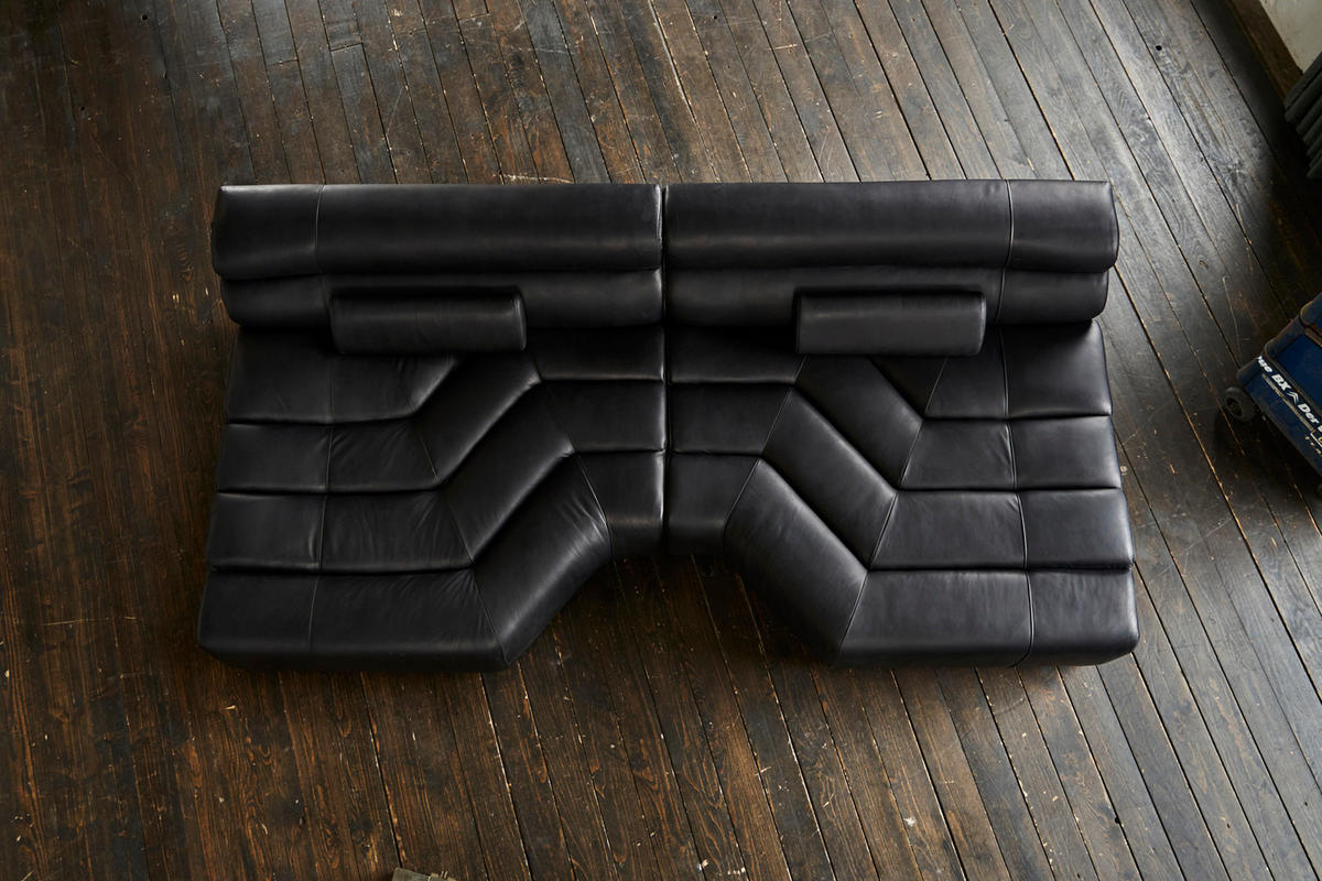 BIG SOFA MIT KISSEN TARA Schwarz Leder - Schwarz, Leder (286/76/143cm) - KAWOLA