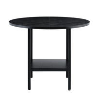 JEDÁLENSKÝ stôl 100 cm čierny, MDF a kov, s odkladacou policou, pre 4–6 osôb - čierna, kompozitné drevo (100/100/77cm) - BEAOK