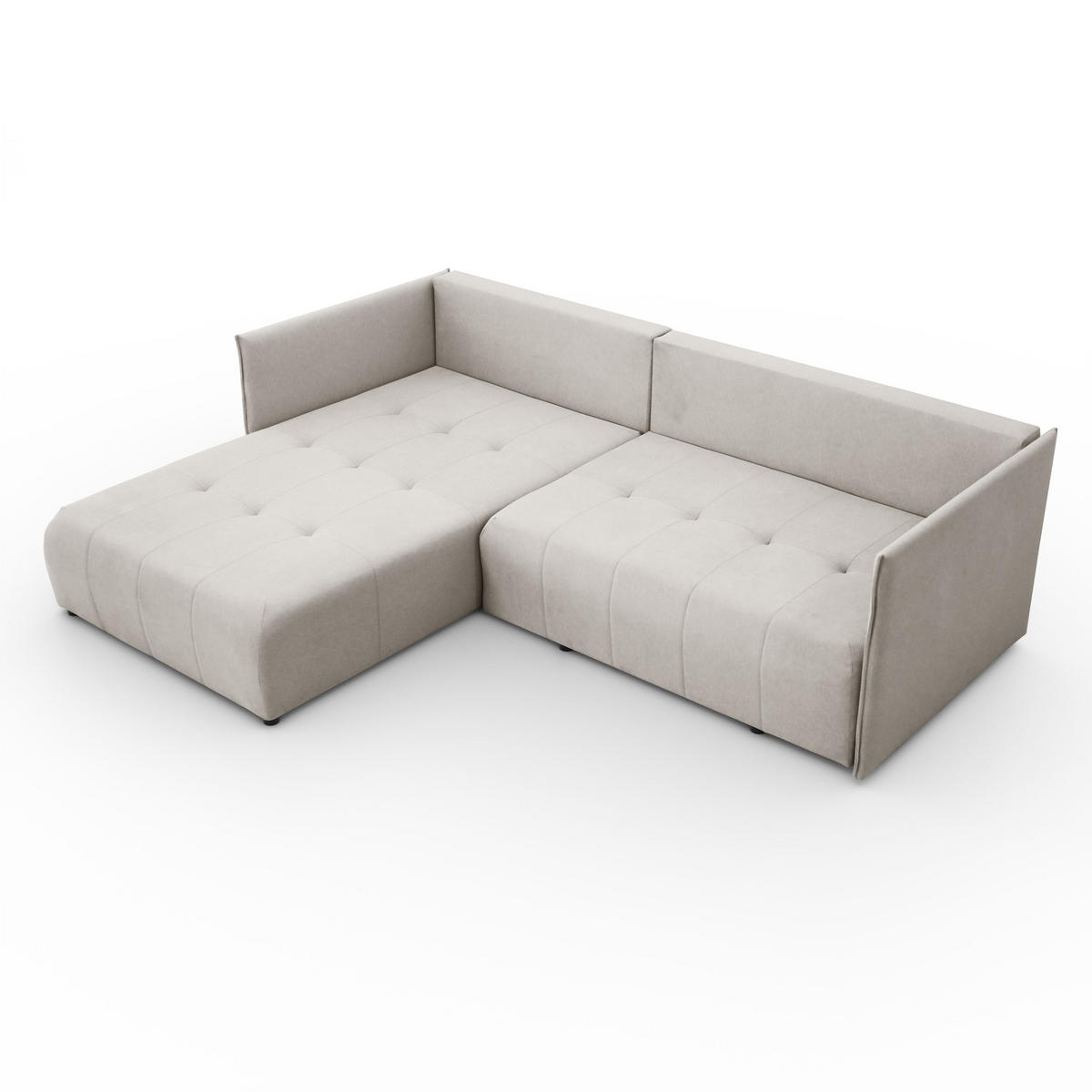 ECKSOFA L-Form Hannover stoff Castel Ecru Rechts - Ecru, Holz (246/188cm) - Kaiser Möbel