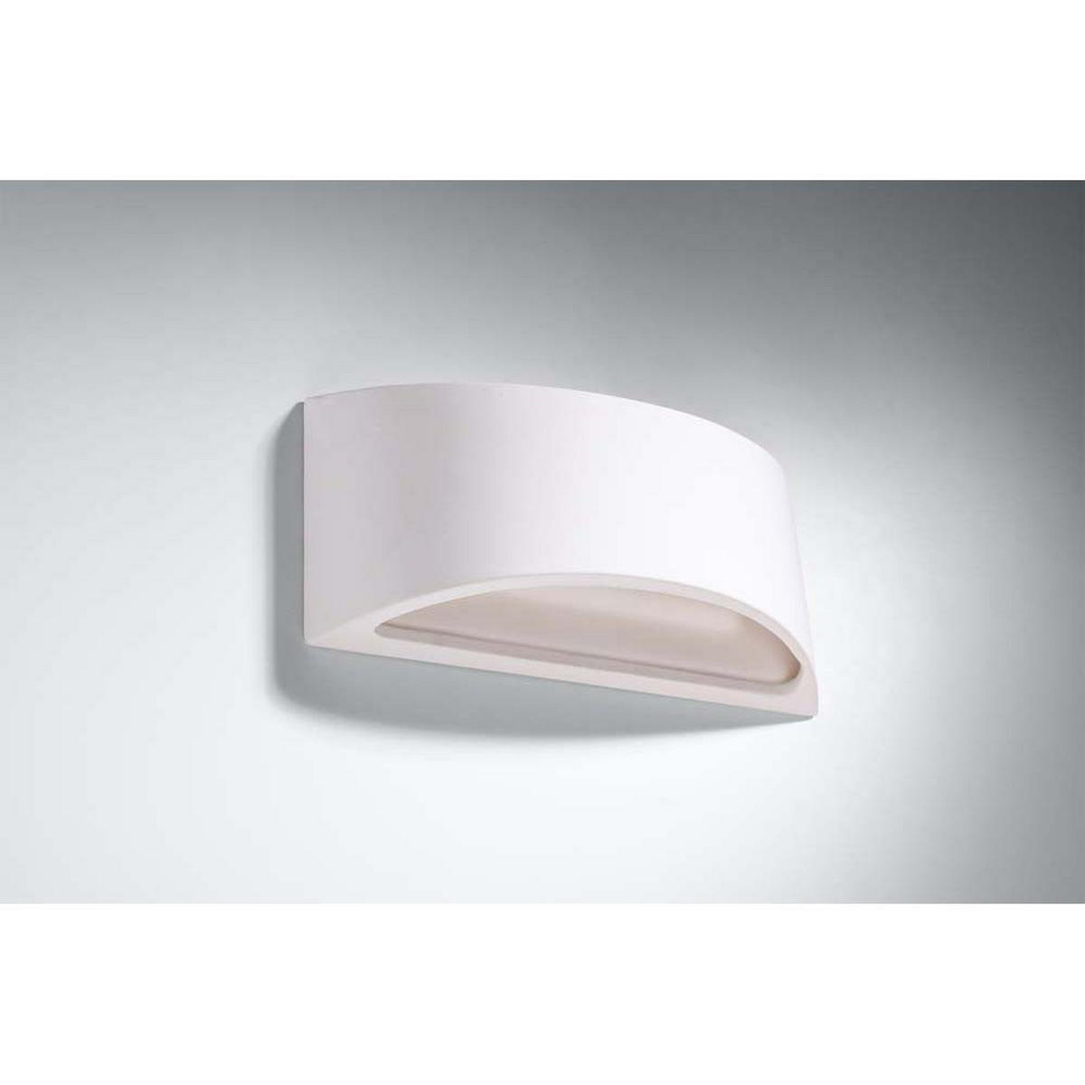 WANDELEUCHTE Keramik Weiß Glas - Weiß, Glas (31/11/15cm)