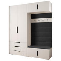 GARDEROBEN-SET 236,7/200/47 - Schwarz/Weiß, Holz/Kunststoff (200/236.7/47cm) - Abiks Möbel