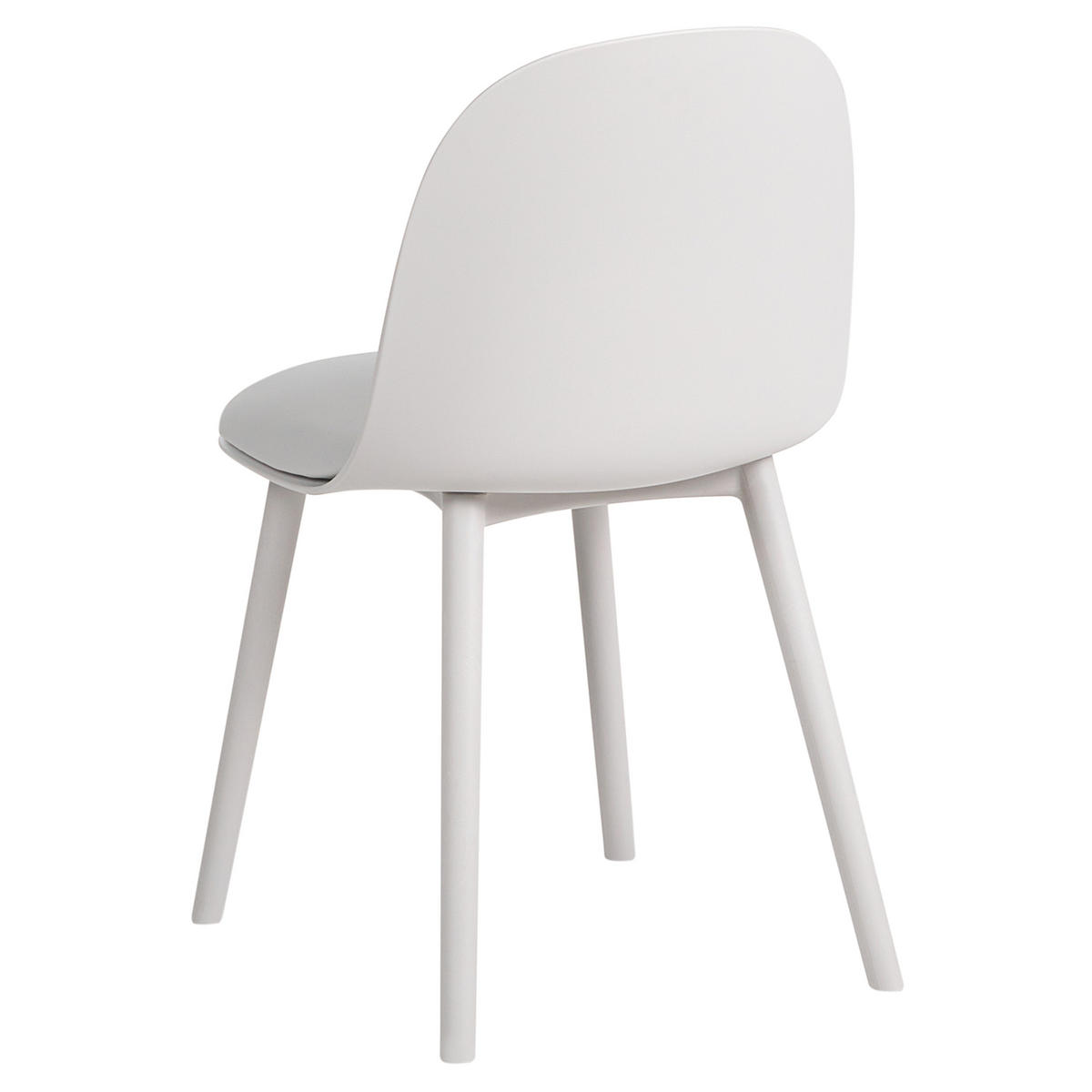 ESSZIMMERSTUHL 2er Set Kunstleder Hellgrau Ankeny - Hellgrau/Grau, Kunststoff (46/80/48cm) - Beliani
