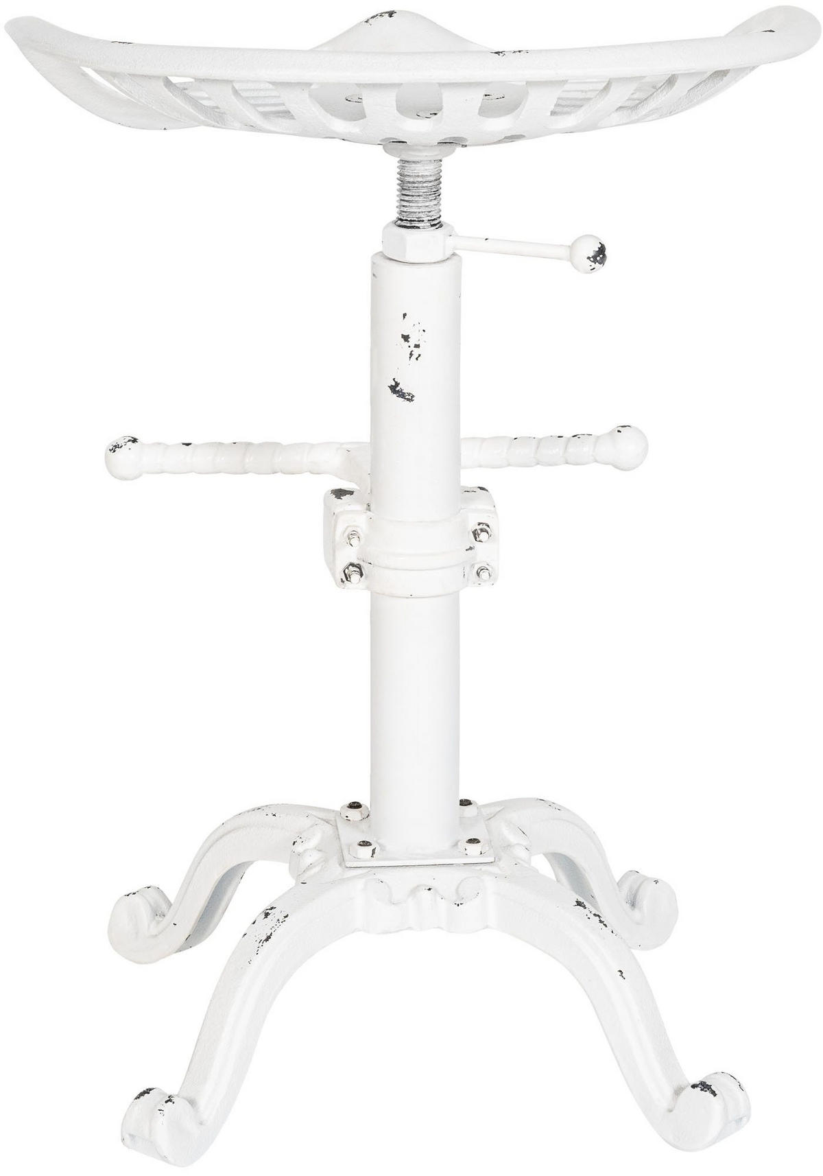 BARHOCKER 2er Set Metall Antik Weiß - Weiß, Metall (44/56/34cm) - CLP