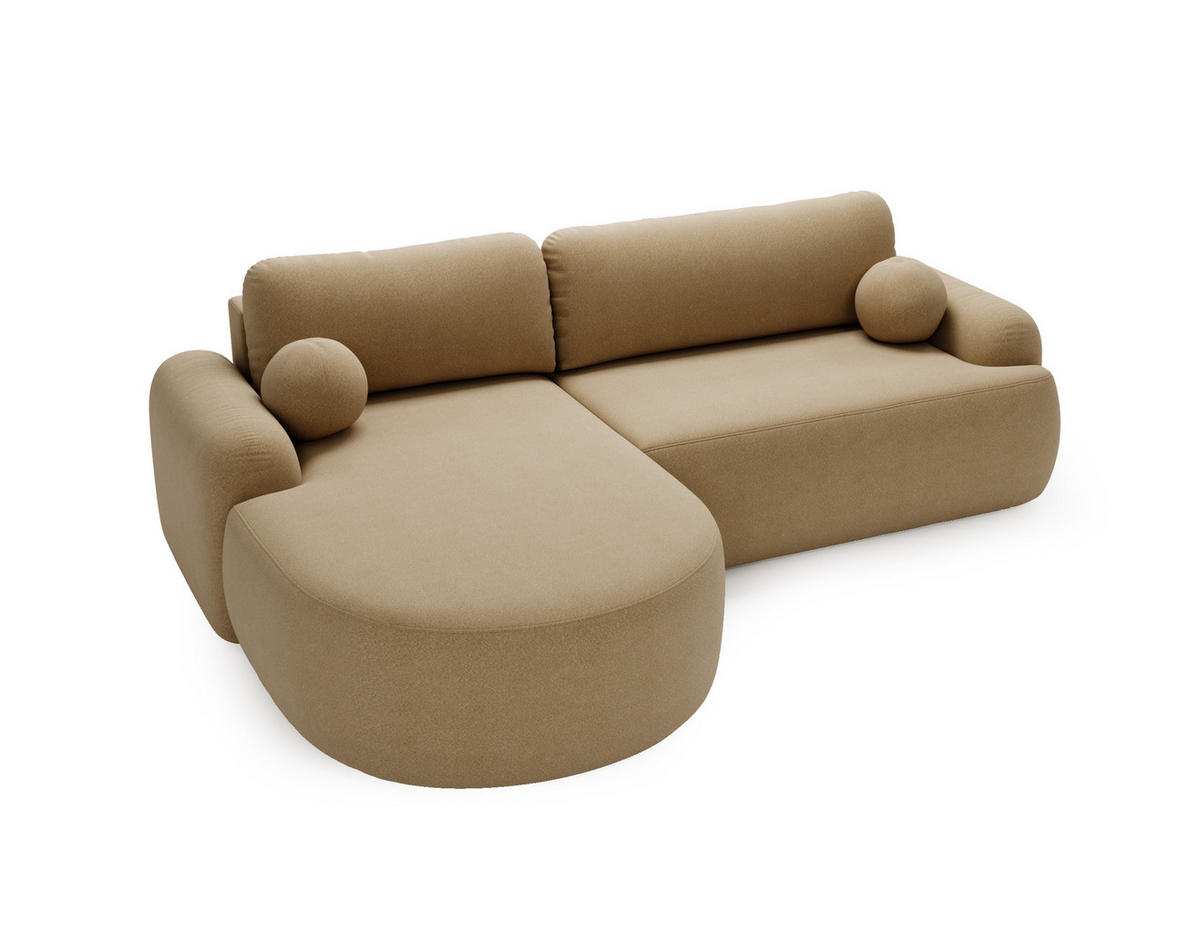 ECKSOFA DION CAPPUCIO L - Links - Cappuccino, Textil (261/177cm) - Luxkor24