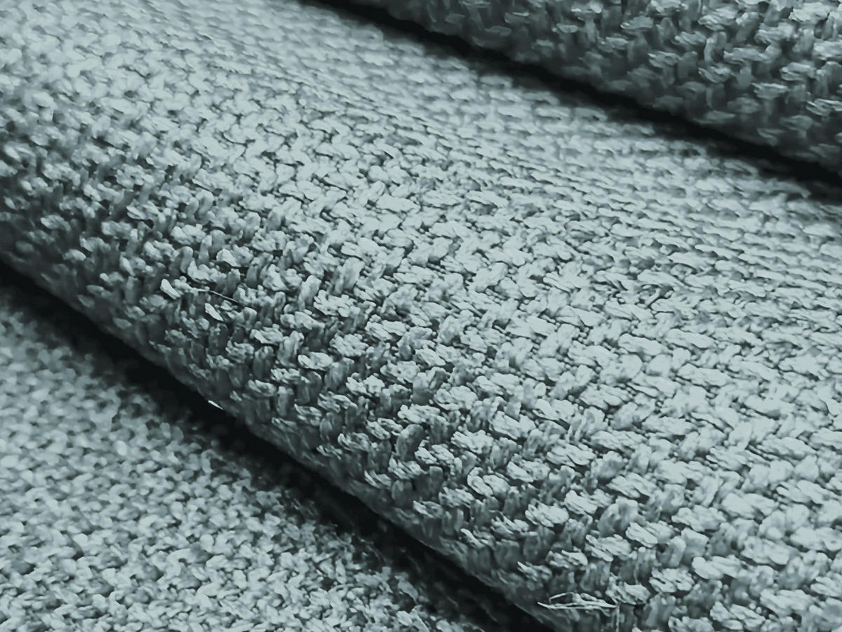 POUF Strukturstoff Blau - Pastellblau/Schwarz, Holzwerkstoff/Kunststoff (65/40/65cm) - Makamii