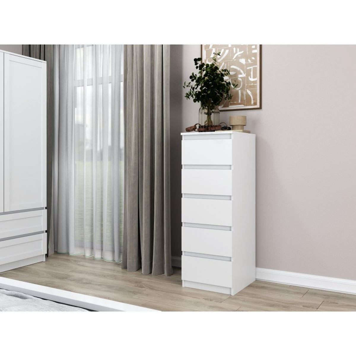 KOMMODE Weiß 40/111/45 - Weiß, Holzwerkstoff (40/111/45cm) - RAUMHIRSCH FURNITURE