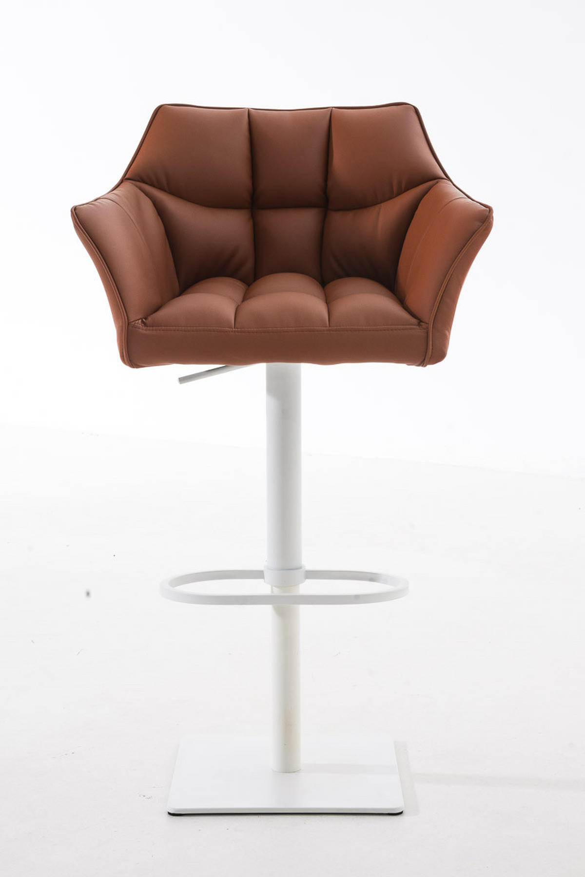 BARHOCKER Lederlook Hellbraun - Hellbraun/Weiß, Textil/Metall (64/88/45cm) - CLP