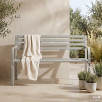 GARTENBANK - Stahl - Salbeigrün, Metall (128/81/56cm) - home24