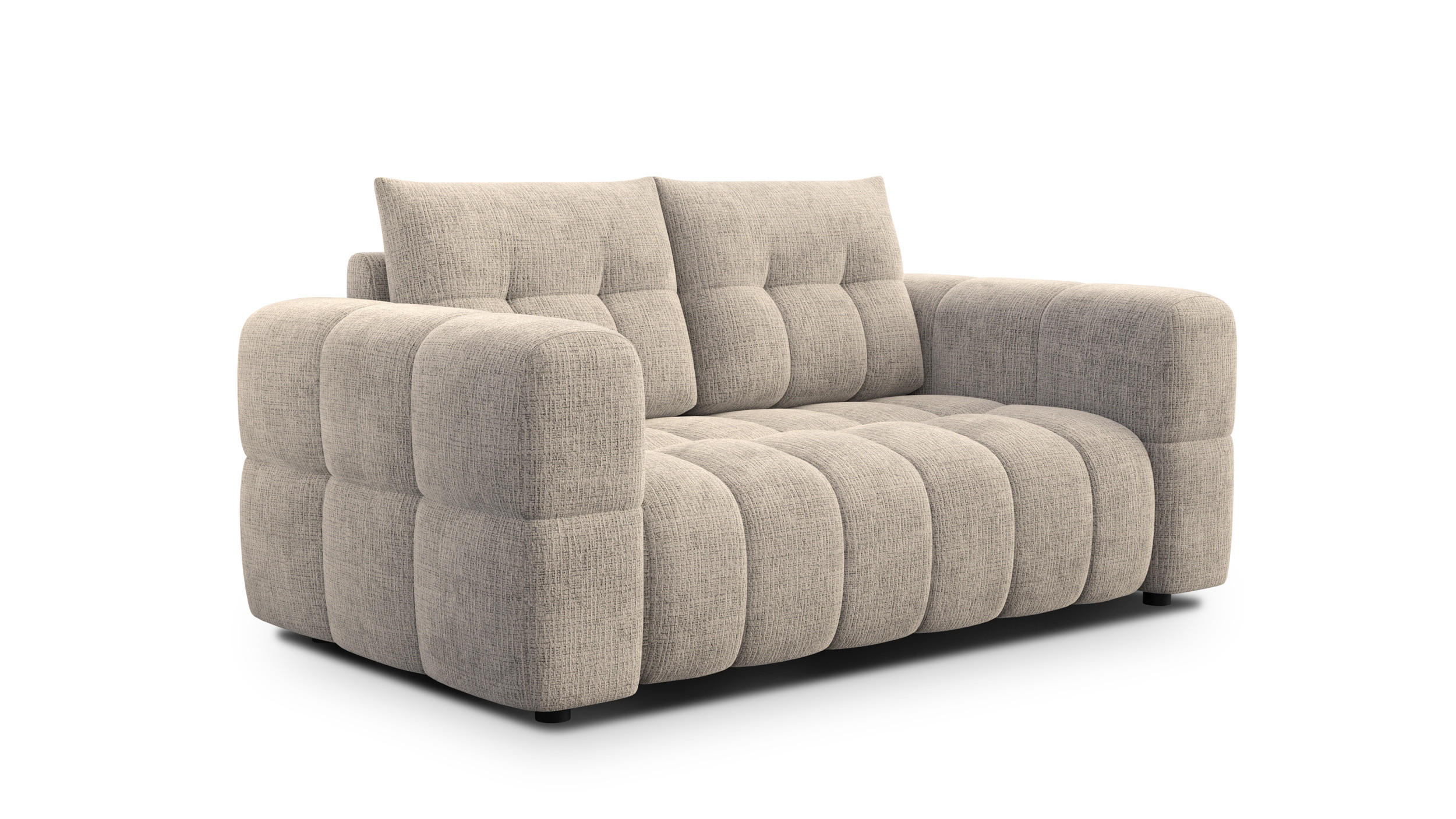 SOFA CLOUDI 2-Sitzer, beige - Beige/Schwarz, Holz/Textil (181/89/104cm) - Courtois Laville