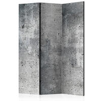 PARAVENT Beidseitig Bedruckter 3-tlg 135x172 cm Frischer Beton - Grau, Holz/Textil (135/172/3cm) - Muralo