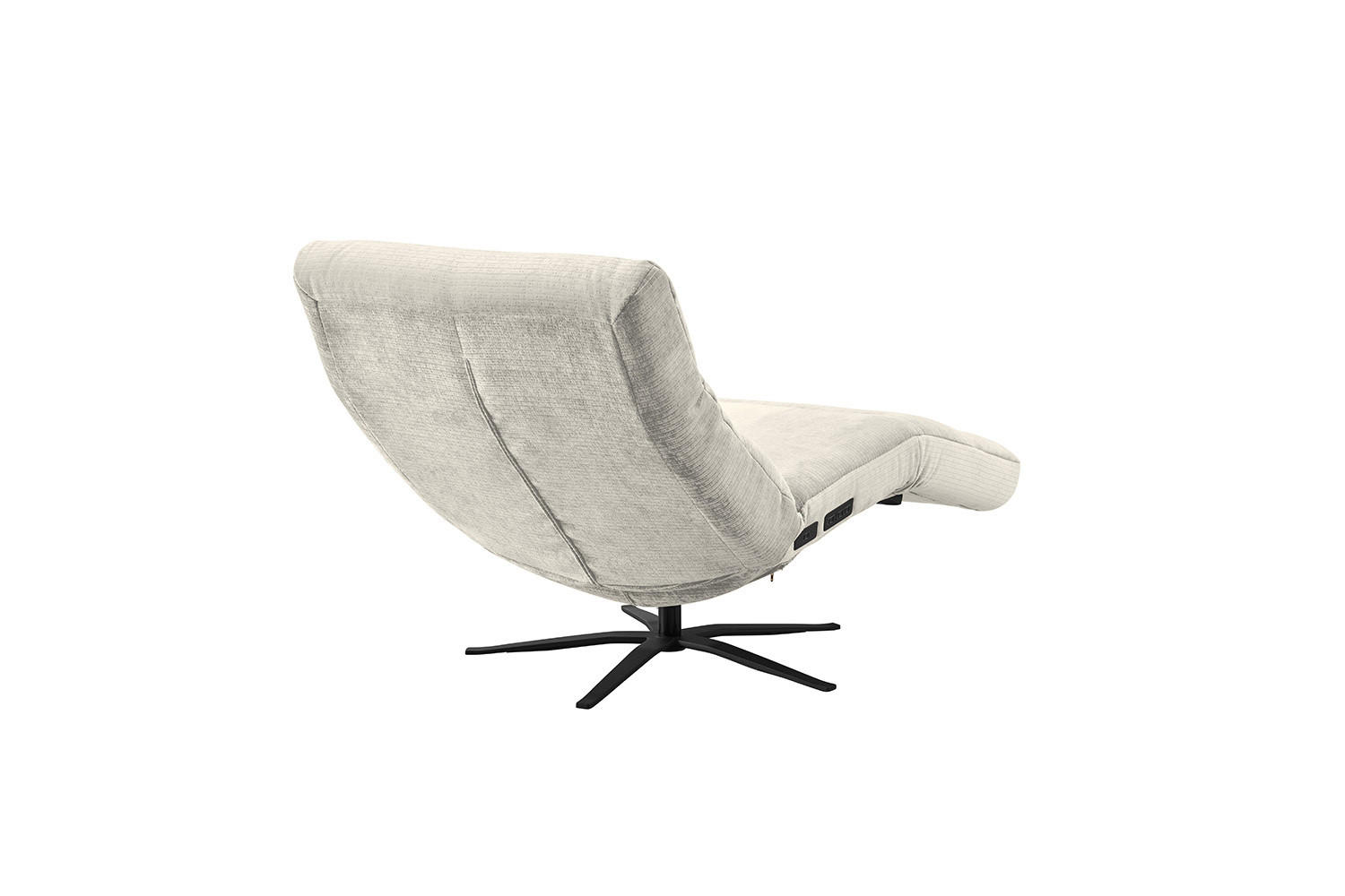 RELAXLIEGE ALINA Cremeweiß Cord - Creme/Schwarz, Textil/Metall (82/115/156cm) - KAWOLA