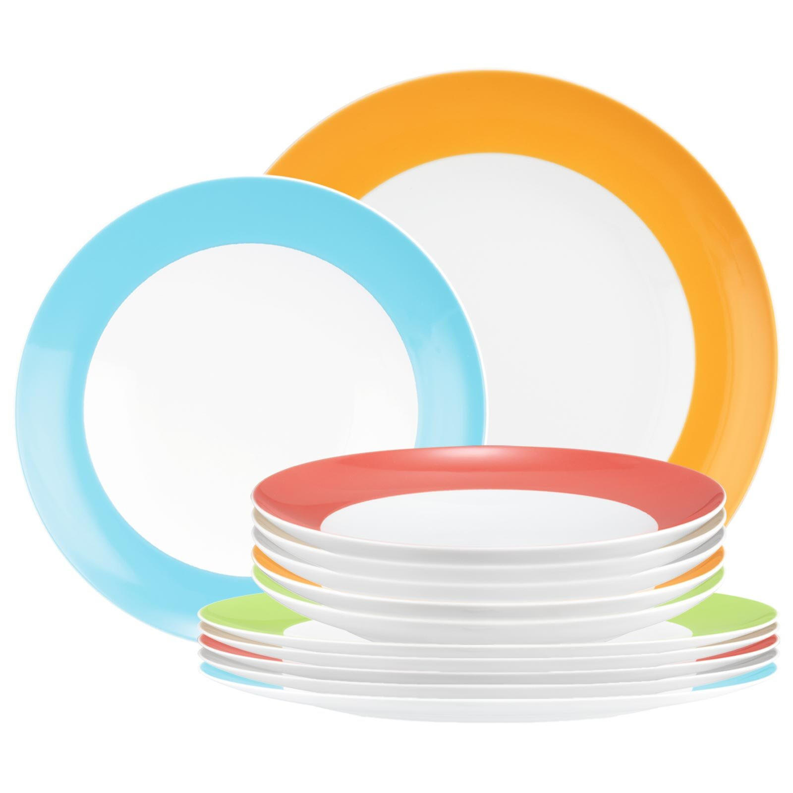 TAFELSERVICE Liberty Pure Colors Mixed 12er Set - Multicolor, Keramik (1/1/1cm) - Seltmann Weiden