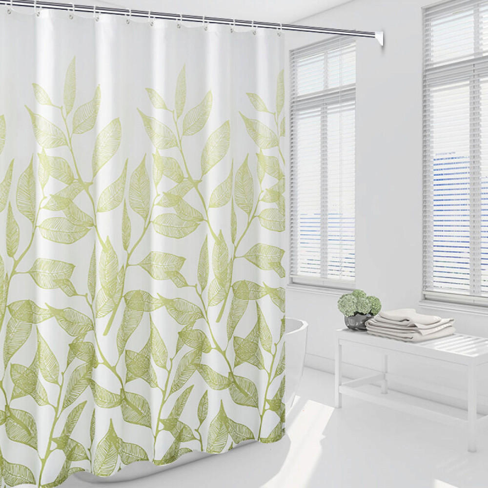 DUSCHVORHANG Polyester schnell trocknend wasserdicht mit Haken - Weiß, Textil (180/200cm) - MCBOSON