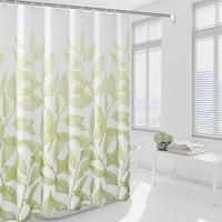DUSCHVORHANG Polyester schnell trocknend wasserdicht mit Haken - Weiß, Textil (180/200cm) - MCBOSON