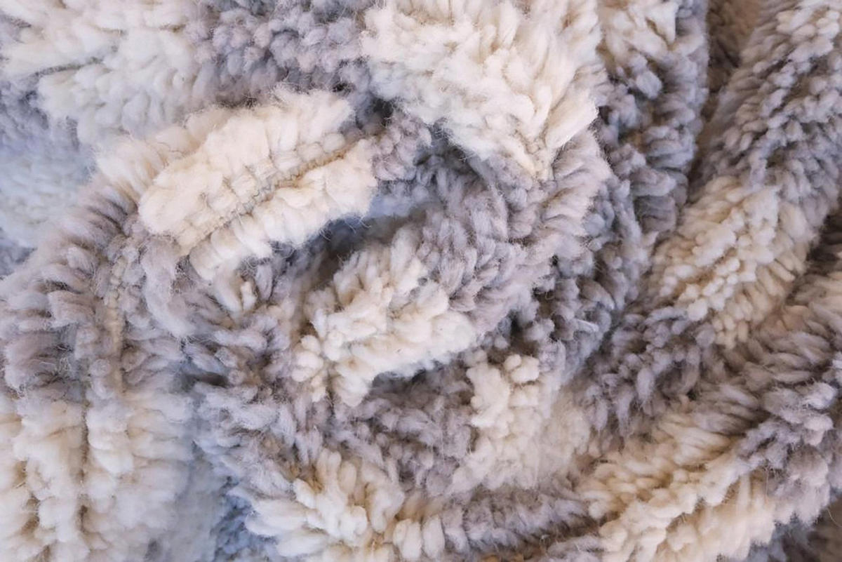 BERBERTEPPICH aus Marokko aus Wolle kariert 140x 200 cm - Grau, Naturmaterialien (140/200cm) - AFK Living