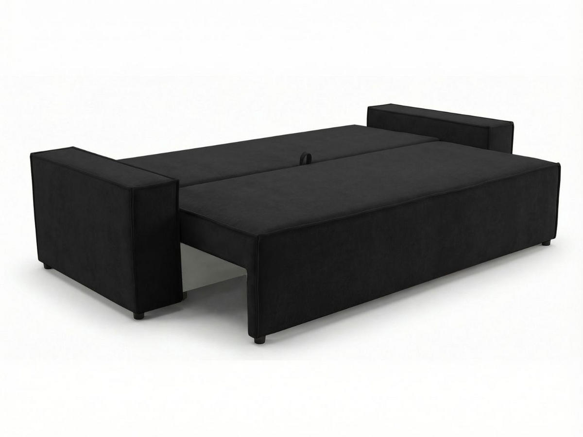 SOFA 230/90/70 Schwarz Sivra - Schwarz, Kunststoff/Textil (230/70/90cm) - Graingold