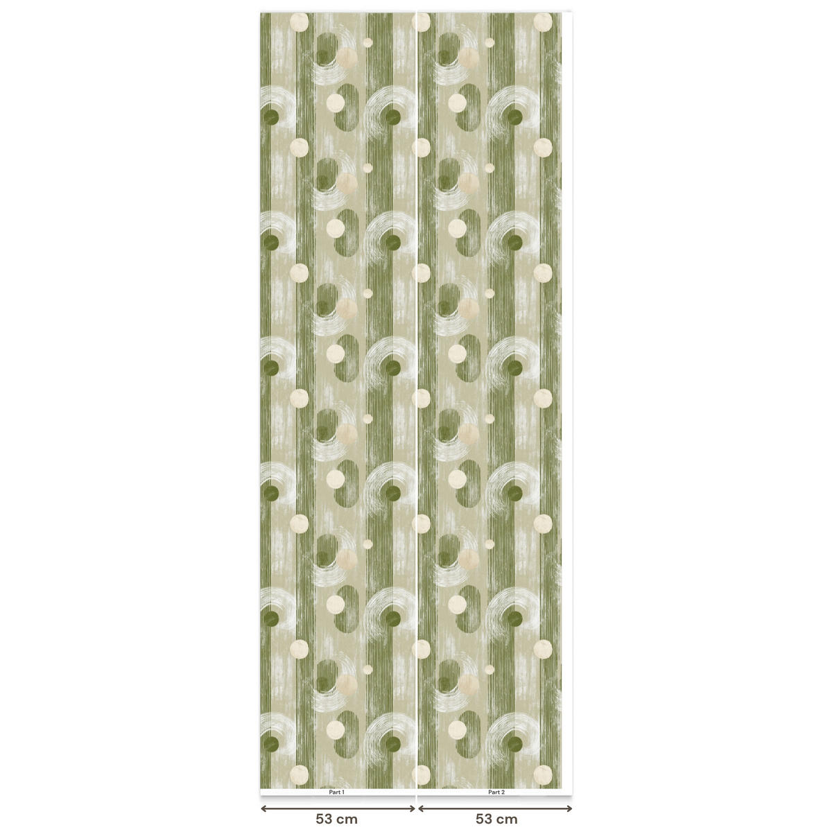 TAPETE - Künstlerisch - Modern - Grün - 100x260 cm - Olivgrün, Papier (100/260cm) - OnlyWow