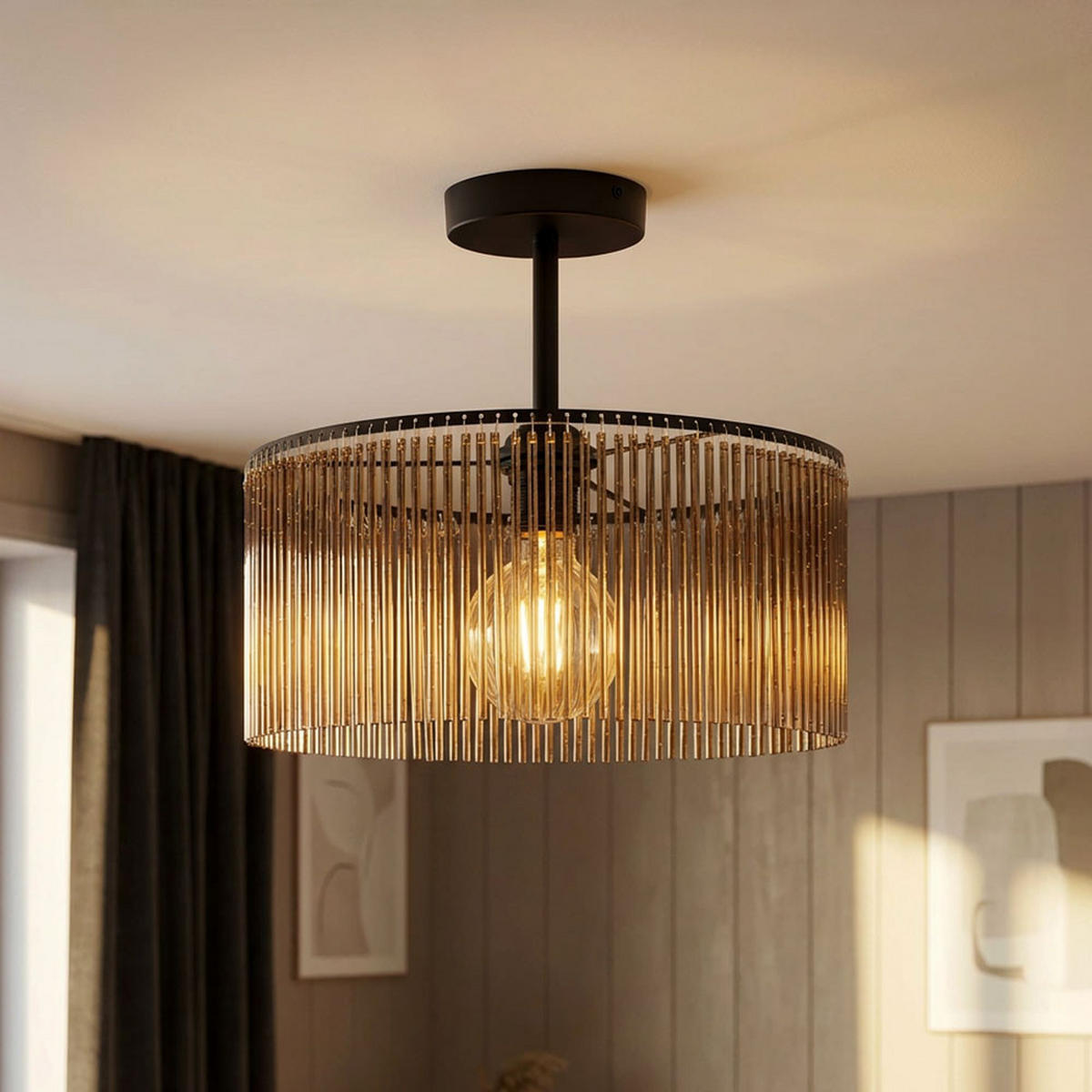 LED DECKENLEUCHTE LEEDS Rauchoptik Grau - Grau, Metall (35/35/32cm) - Nowa
