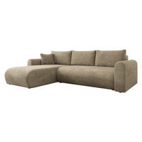 ECKSOFA Eliwo - Sandfarben/Schwarz, Holz/Textil (252/158cm) - MIRJAN24