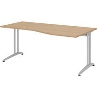 SCHREIBTISCH Serie-B 100/180/72 cm in Eichefarben - Eichefarben, Holzwerkstoff (100/180/72cm) - bümö