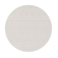 TEPPICH Kurzflor Struktur Wohnzimmer schmutzabweisend Creme Rund 160D - Beige, Textil (160/160cm) - KADIMA DESIGN