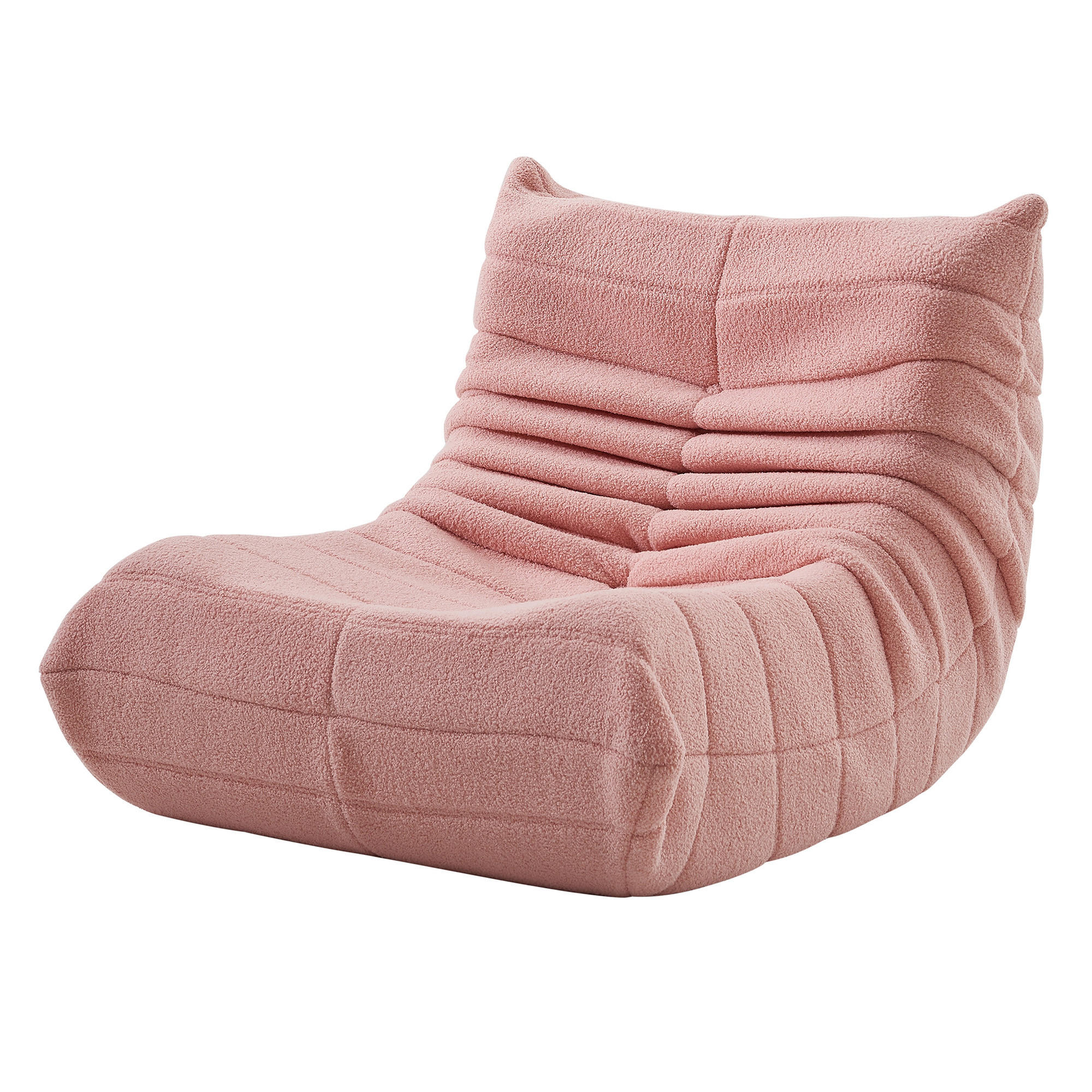 SITZSACK, 105x86x75 cm, Sitzsack in Birnenform, Sherpa-Stoff, Belastbarkeit bis 150 kg, Rosa - Rosa, Textil (86/75/105cm) - GENKI LIVING