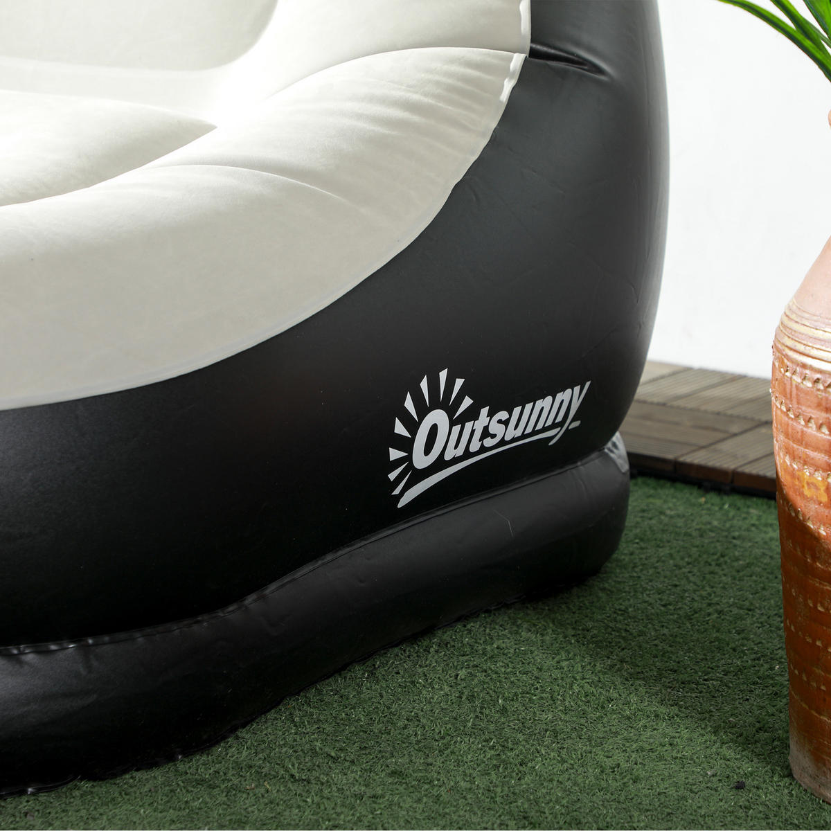 NAFUKOVACÍ SOFA, Světle šedá+Černá, Plast - světle šedá, plast (100/87/100cm) - Outsunny