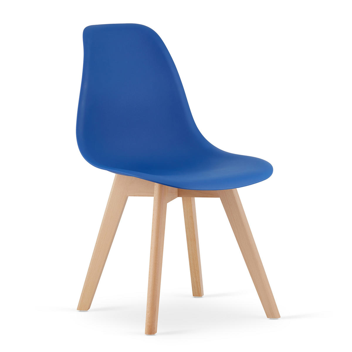 ESSZIMMERSTUHL 2-er Set KITO blauer Sitz, natürliche Beine - Blau/Naturfarben, Kunststoff (46/80/54.5cm) - Valora