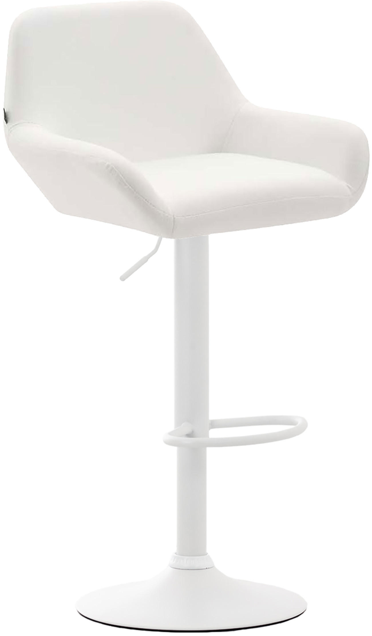 BARHOCKER Lederlook weiß - Walnussfarben/Weiß, Textil/Metall (51/89/52cm) - CLP