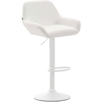 BARHOCKER Lederlook weiß - Walnussfarben/Weiß, Textil/Metall (51/89/52cm) - CLP