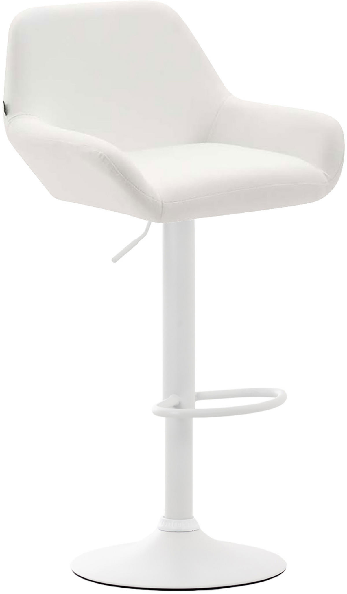 BARHOCKER 2er Set Lederlook weiß - Walnussfarben/Weiß, Textil/Metall (51/89/52cm) - CLP