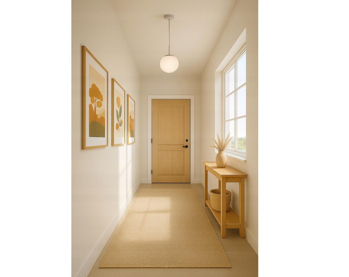 PENDELLEUCHTE ECRU II - Beige/Goldfarben, Glas/Metall (14/14/100cm) - kiki design