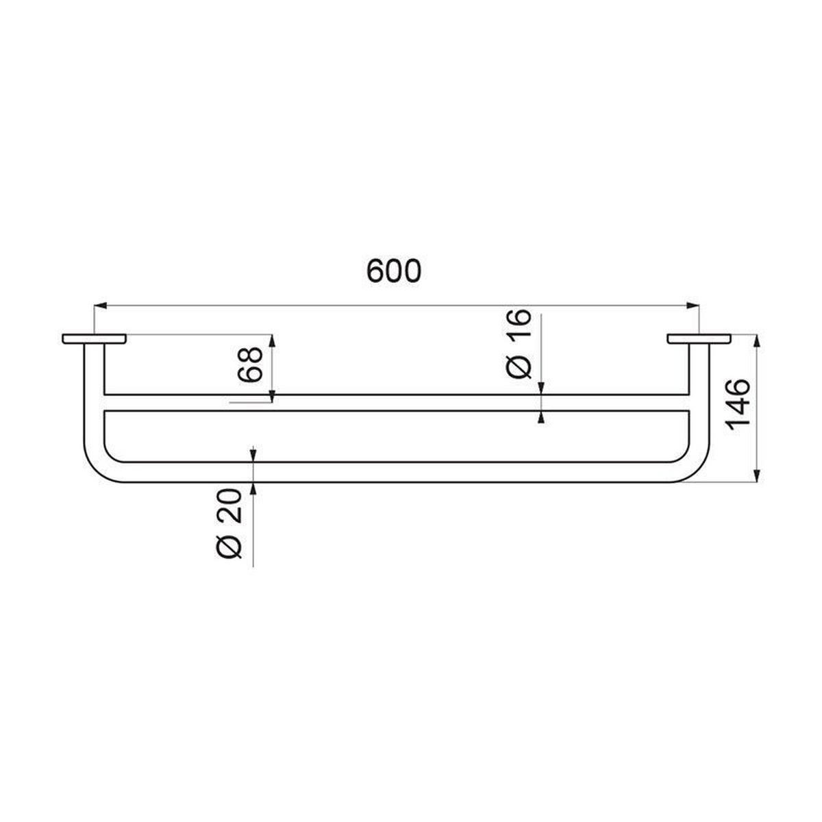 HANDTUCHHALTER 2 Stangen Ø20 L600 mm pulverbeschichtet weiß - Weiß, Metall (15/6/66cm) - Delabie
