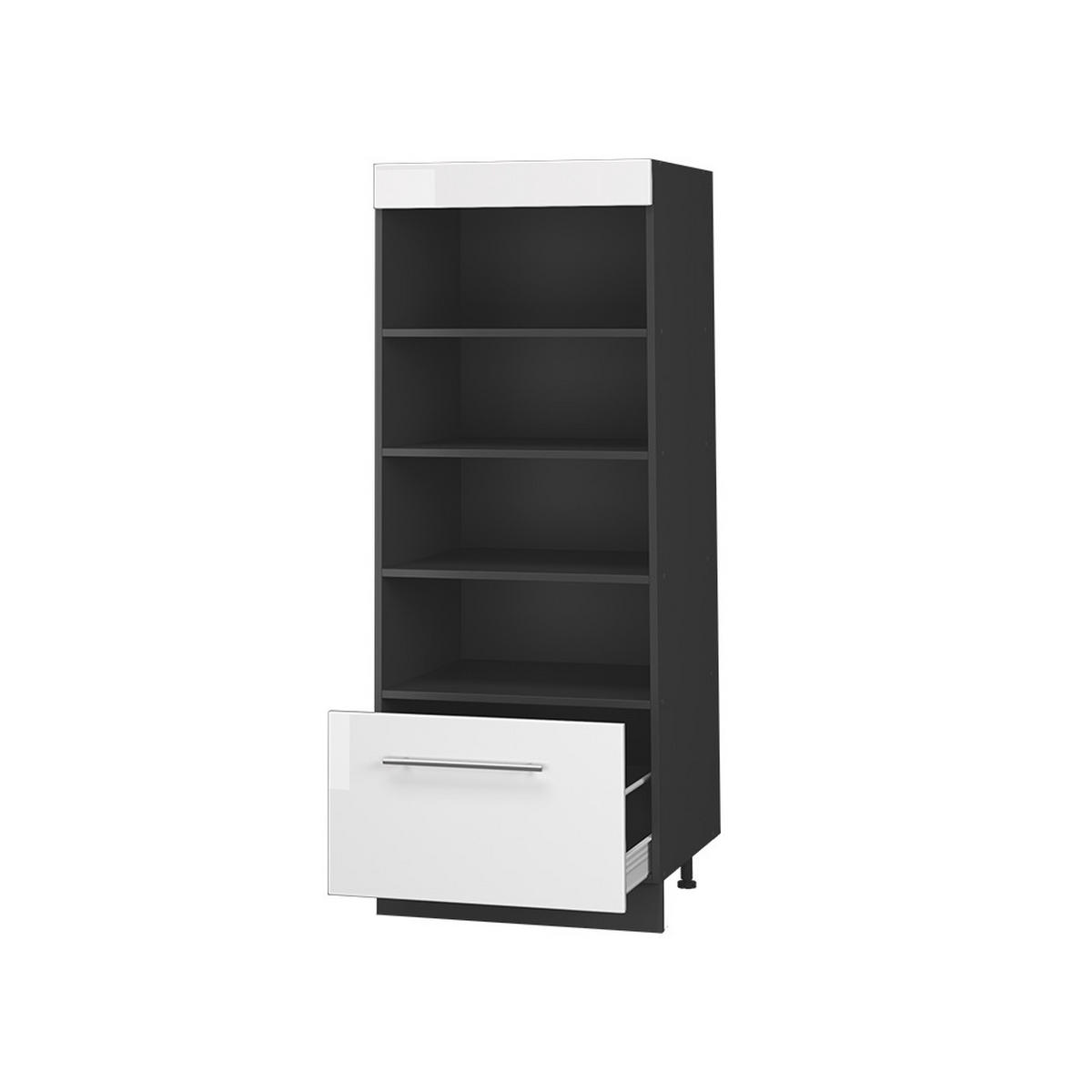 KÖKSHYLLA Fame-Line, Vit högblank/antracit, 60 cm - Antracit/Vit högglans, Träbaserade material (60/153.6/58.1cm) - Vicco