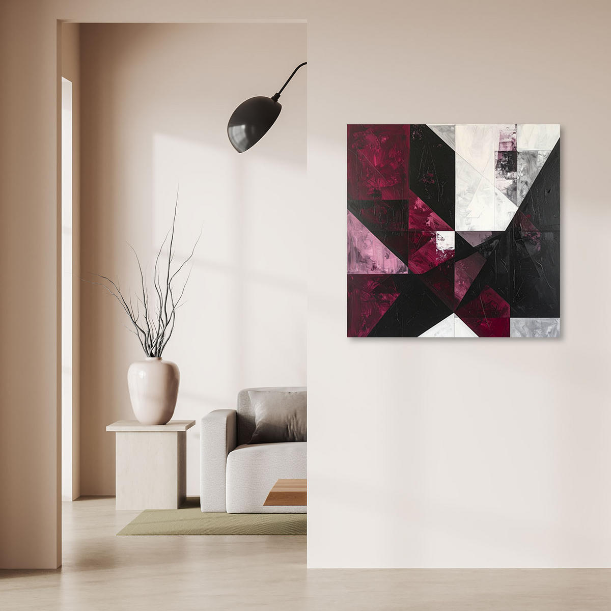 LEINWANDBILD 3D und geometrisch 40x40cm - Rot, Textil (40/40cm) - Feeby