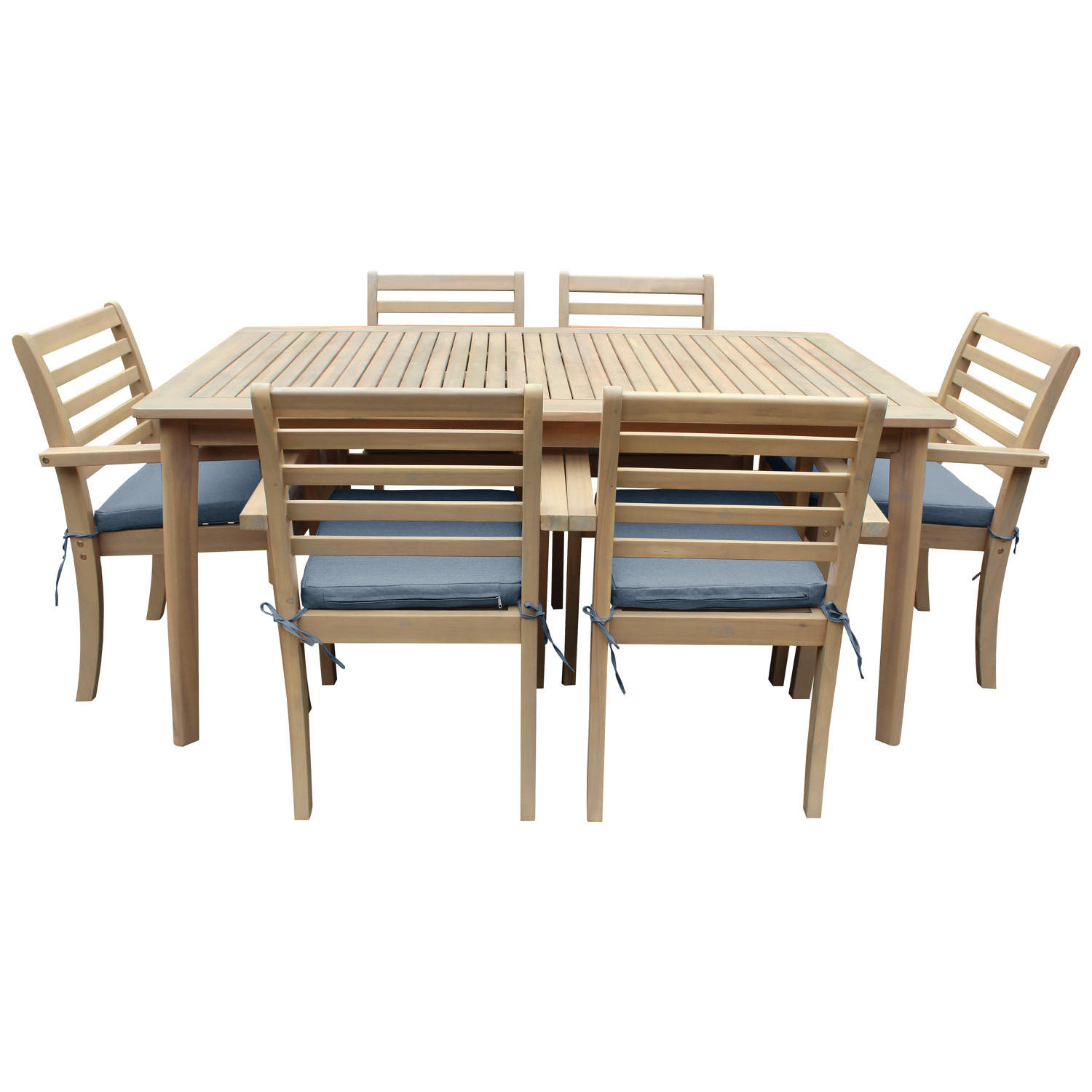 GARTENMÖBEL Similan Grau 6er-Set - Grau, Holz - Happy Garden