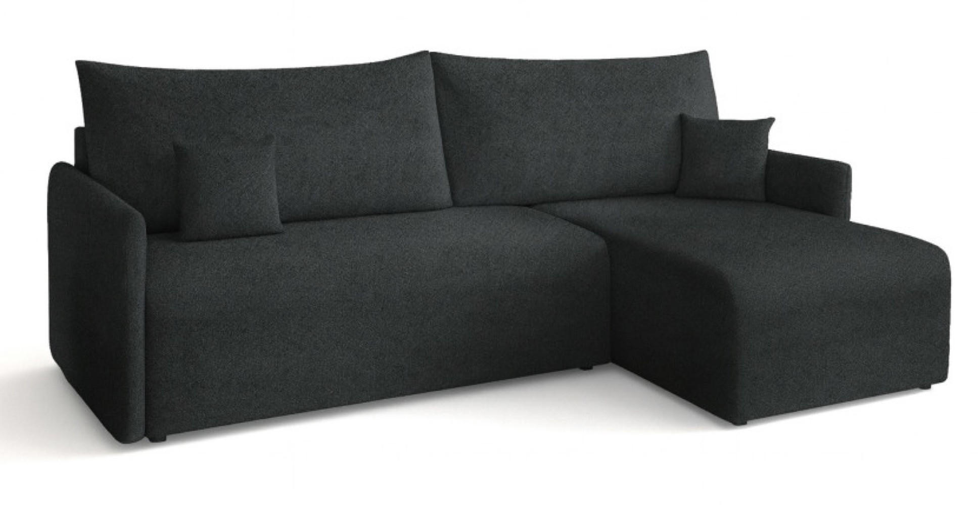 ECKSOFA Grafit VALIA Mit Schlaffunktion Und Bettkasten - Graphitfarben, Textil (212/145cm) - Sepro Meble