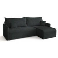 ECKSOFA Grafit VALIA Mit Schlaffunktion Und Bettkasten - Graphitfarben, Textil (212/145cm) - Sepro Meble