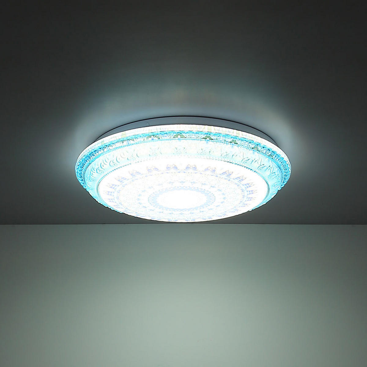 LED DECKENLEUCHTE Lazaro Blau Weiß - Blau, Metall (39/39/8.5cm) - Globo Lighting