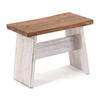 HOCKER SCHEMEL 40 Mahagoni Massivholz 05 weiß-natur - Multicolor, Holz (40/31/25cm) - DESIGN DELIGHTS