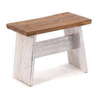 HOCKER SCHEMEL 40 Mahagoni Massivholz 05 weiß-natur - Multicolor, Holz (40/31/25cm) - DESIGN DELIGHTS