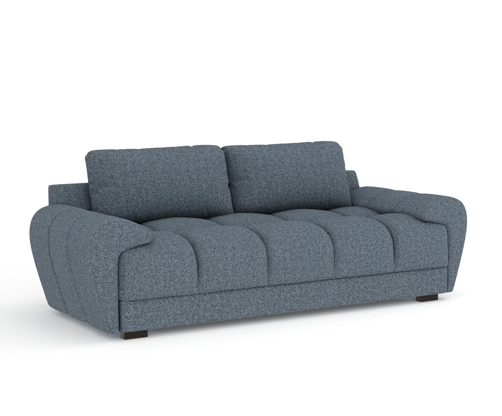 3-SITZER SOFA Peebles Denimblau Webstoff - Schwarz/Dunkelblau, Holz/Holzwerkstoff (244/90/101cm) - Maison de Reve