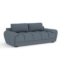 3-SITZER SOFA Peebles Denimblau Webstoff - Schwarz/Dunkelblau, Holz/Holzwerkstoff (244/90/101cm) - Maison de Reve