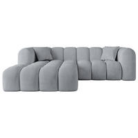 ECKSOFA Ottomane Links OLEA-L1 - 231x173x74 cm Titanfarben - Titanfarben/Schwarz, Holzwerkstoff/Kunststoff (231/173cm) - ALTDECOR