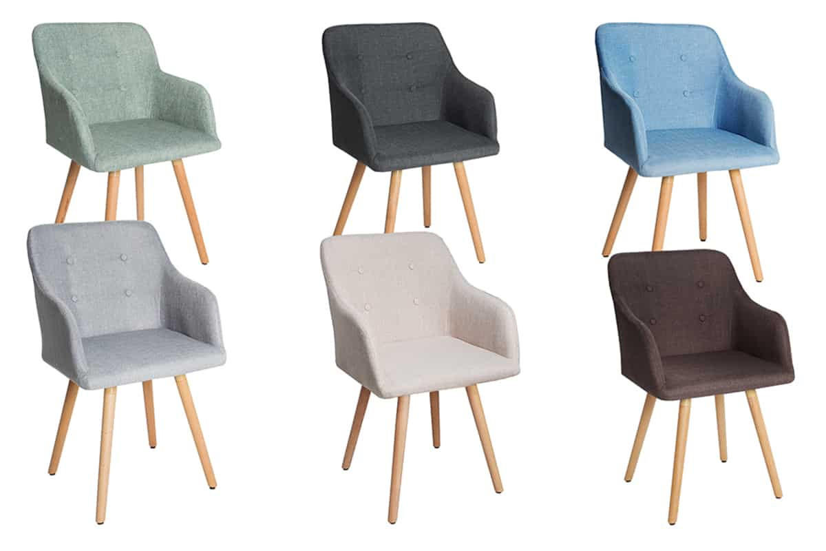 STUHL SCANDINAVIA MEISTERSTÜCK Strukturstoff Salbei-Grün 85 cm - Braun/Grün, Holz/Textil (55/85/55cm) - riess-ambiente