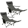 GARTEN LIEGESTUHL 2er Set klappbar in Grau - Grau, Metall (53/88/156cm) - Coemo