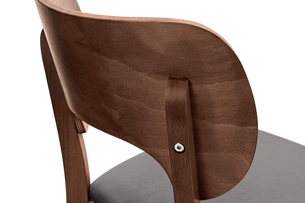 ESSZIMMERSTÜHLE LYCO (2er-Set), grau / Walnuss mittel - Walnussfarben/Grau, Holz/Buchenholz (47/81/45cm) - KONSIMO®