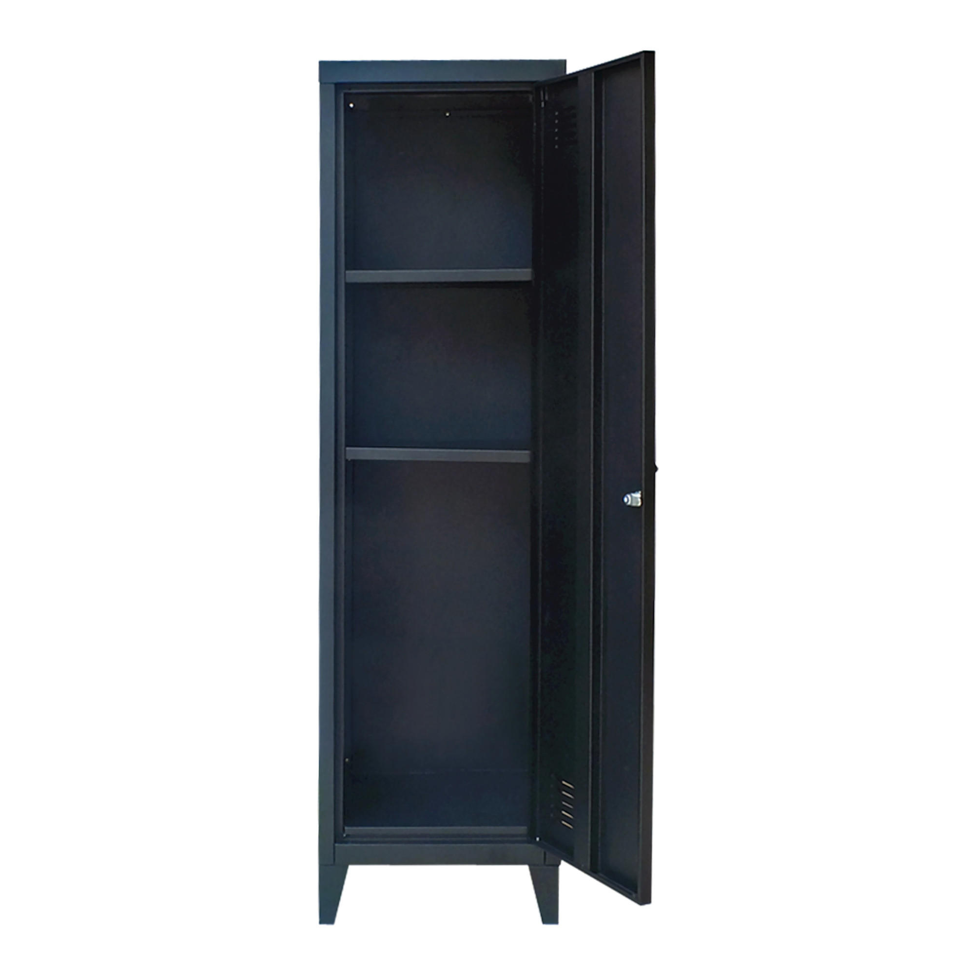 EINZELSPIND Kurikka - Schwarz, Metall (38/137/38cm) - [en.casa]