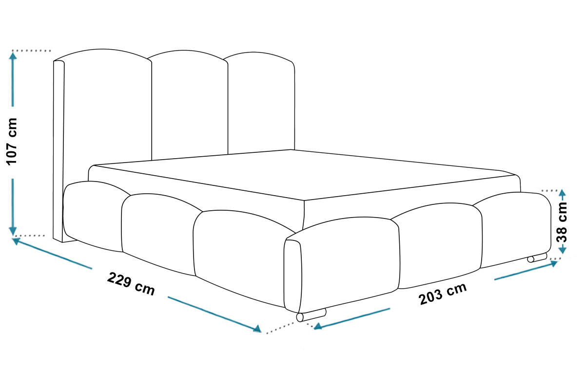 BETT Blau BEN 14 Mit Bettkasten 180x200 cm - Dunkelblau, Textil (180/200cm) - Sepro Meble