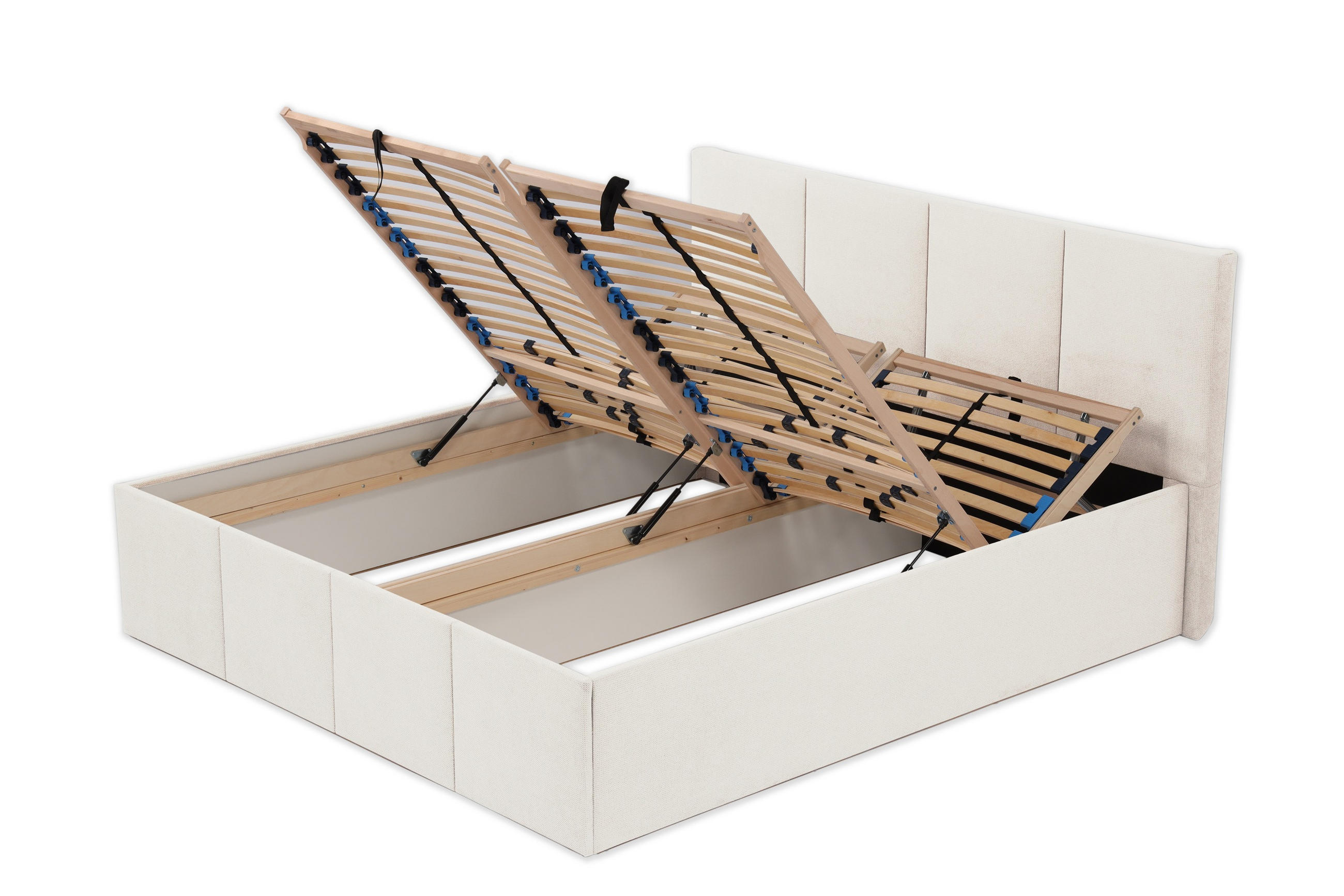 POLSTERBETT Dalas Beige 200 x 200 x 40 cm Bettkasten Mit hochwertiger Matratze H3 (bis 120 kg) und Lattenrost - Beige, Holz (200/200cm) - Halmon Schlafkomfort Betten 